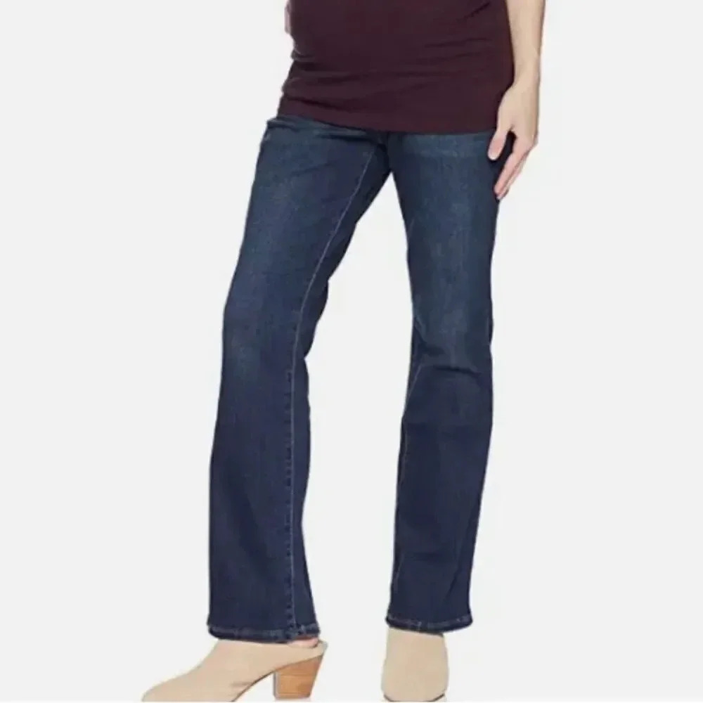 Gap Maternity Stretch Flare Jeans Dark Wash Demi Panel Women’s size 6 maternity
